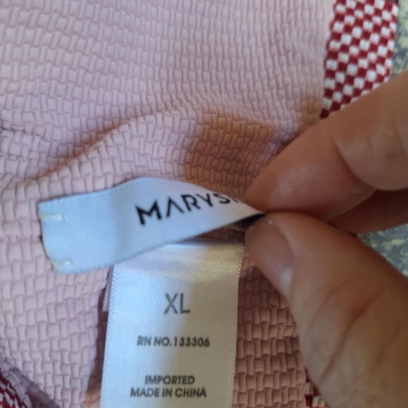 NWOT Marysia Antibes Bikini Bra Scalloped Light Pink/Checked Womens Size XL - Picture 4 of 7